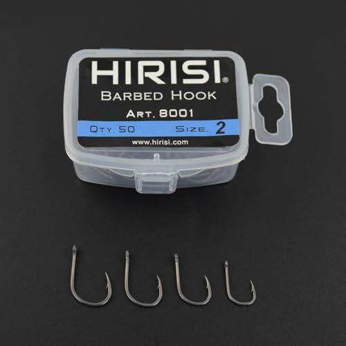 Pro Series Barb Angelhaken, Hartstahl, 50 Stück für professionelle Angler (Nummer 2)