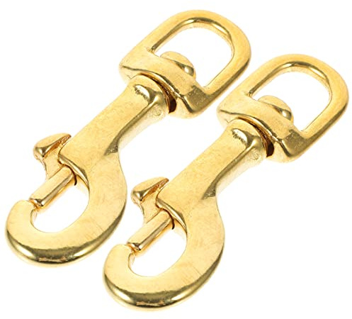 Gogogmee 2pcs Pure Brass Swivel Snap Hooks Metal Key Holder Lobster Clips for Leathercrafts and Bag Hardware Accessories