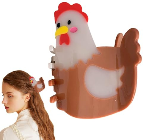 Haarspange mit Huhn-Motiv, niedliche Hennen-Form, große Klauen-Haarspangen für Mädchen, modische Klammer für Frauen