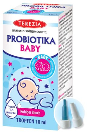 TEREZIA PROBIOTIKA BABY 10 ml / 40 Tage | Probiotika Lactobacillus Tropfen für Babys ab 3 Monaten, 5 Stämme | 1,6 Mrd. pro Tagesdosis | Von der Pädiatrischen Gesellschaft geprüft