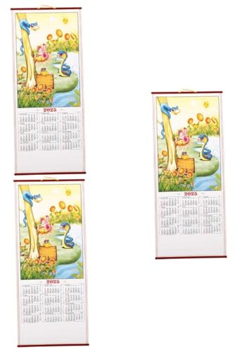 EXCEART 3stücke Lunar Calendar Chinesischer Wandkalender Für Jahr Dekorativer Monatskalender Mit Kulturellem Bezug Für Zuhause Und Büro