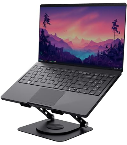 Trust Zeff Supporto PC Portatile Ergonomico con Rotazione a 360 Gradi, Nero