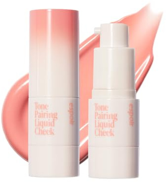 Fard à joues liquide avec une combinaison de 1 Peach Puree, formule hydratante pour mettre en valeur les joues brillantes, blush subtil et beau, semblable à l'aquarelle, le blush idole