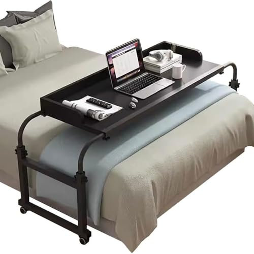 DECORN Überbettetes Tisch über dem Bett Desk - Einstellbare Länge/Höhe Computerschreibtisch - Mobiler stehender Laptop -Tisch über der Bettkönigin für Krankenhaus und Zuhause,Schwarz,120cm