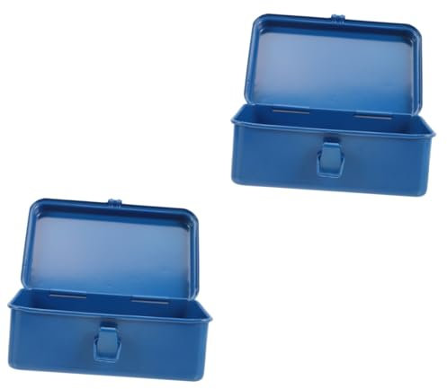 Tragbarer Werkzeugkasten-Organizer für Traktor-Geräte, 2 Stück, Eisenblech, Werkzeugkasten für Automobil, LKW, Mechaniker, Befestigung und Aufbewahrung, Blau