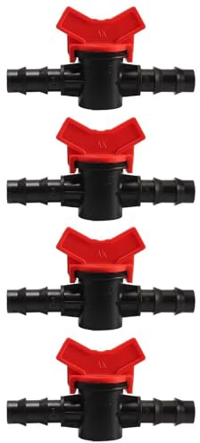 SagaSave 4PCS Barbed Ball Valve, 14mm Drip Irrigation Barbed Ball Valve, Shut Off Switch Flow Control Valve, Ball Valve Barbed, Hose Pipe Joiner Faucet Connector Adapter (BK)