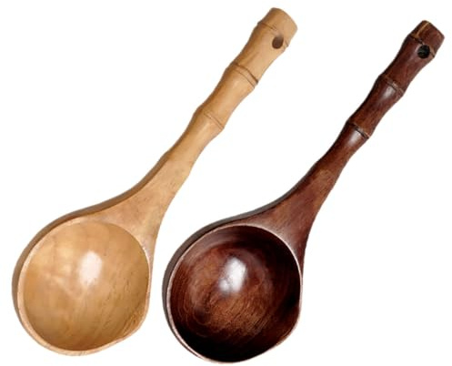 Zerodeko 2pcs Wooden Spoon Chopsticks Soup Spoon Kitchen Cooking Utensils Natural Bamboo Construction