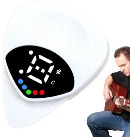 Afinador de guitarra 2 en 1, nuevo afinador electrónico digital 2025, 12 temperamentos iguales en tiempo real, afinador de guitarra con pantalla a color, afinador de precisión para guitarra, bajo,