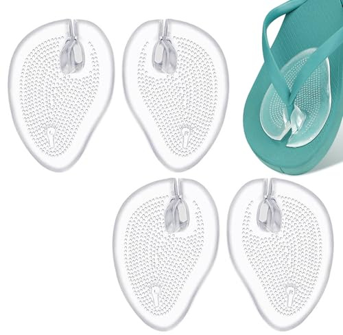Protezione per le dita in silicone, 2 paia di cuscini per le dita, infradito in silicone, protezione per le dita dei piedi, da donna e da uomo, protezione da dolore e vesciche, antiscivolo
