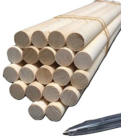 Trustleaf 12mm x 600mm (60cm) Wooden Birch Dowels/Craft Sticks - (1 Pack)