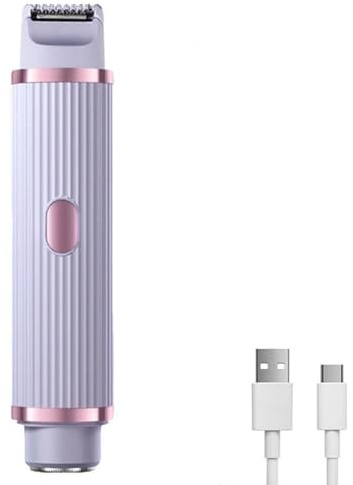 BODYA Afeitadora eléctrica 2 en 1 recargable impermeable de doble cabeza, sin dolor, depilación en húmedo y seco, para mujeres