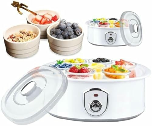 LASDERTV Máquina De Yogur Automática - Máquina De Yogur Probiótico con Control De Temperatura para Yogur Griego Y Sin Lactosa - Totalmente Automática para Lotes Más Grandes