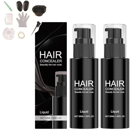 Corrector de cabello, cobertura de raíz instantánea, raíces de rociado rociado impermeable para pelos de adelgazamiento, spray de corral de relleno de cabello, aspecto volumizado natural (2pcs)
