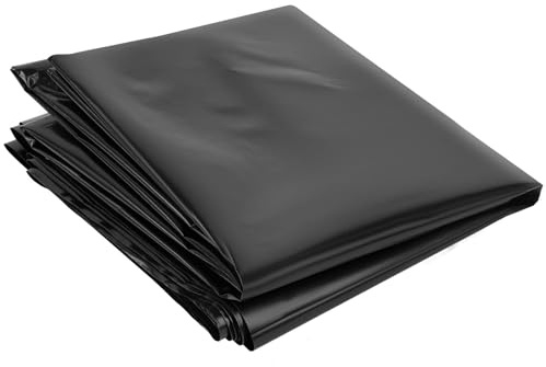 NUTKIT 2 x 10M Gewächshausfolie Schwarz, 1800G Polyethylen Folie, 3.15Mil | Baufolie, Abdeckfolie Plastikfolie Polyethylenfolie Reißfest＆Wasserdicht für Gartenarbeit Tomatenhaus Treibhaus Folientunnel