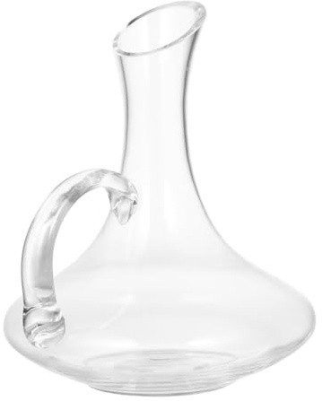 DIYEAH Distributore Vino in Vetro Soffiato con Manico Decanter Senza Piombo per Casa Caraffa Angolata per Ossigenza Regalo per Natale e Feste