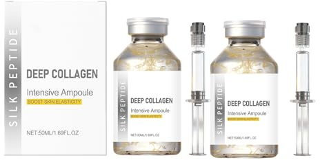 Deep Collagen Anti-Wrinkle Cream In Serum - Intensive Lifting & Tightening Facial Treatment with Silk Peptide & Collagen, Korean Anti-Aging Ampoule Serum for Women, 1.7 Fl Oz / 50ml (2)