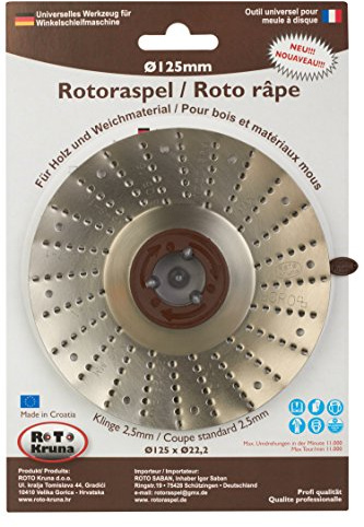 Rotoraspel 125 mm (Klinge 2,5 ; Grob) Schleifscheibe 125x22mm für Holz,Kunststoff,Gummi