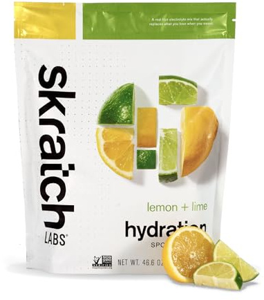 Skratch Labs Hydration Sports Drink Mix – Real‑Fruit Electrolyte Powder for Fast Hydration & Endurance | Lemon & Lime | 60 Servings | Vegan, Non‑GMO, Clean Ingredients
