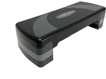 TechFit Aerobic Stepper, höhenverstellbar in 3 Stufen (10/15/20 cm), rutschfeste Oberfläche, Maße: 78 x 29 cm, belastbar bis 120 kg, ideal für Fitness, Cardio und Heimtraining