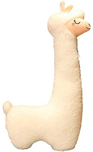 Celawork 100 cm alpacka gosig leksak, alpacka mjuk leksak med lång hals, mjuk alpacka-kudde, mjuk alpacka-plyschleksak, soffkudde kudde tecknade fyllda dockor (vit, 100 cm)