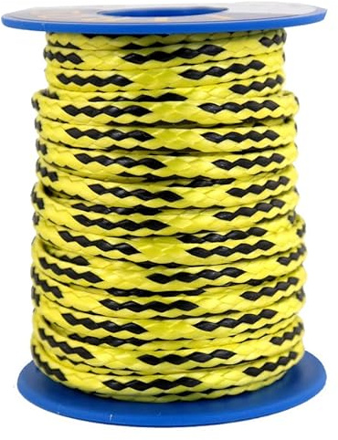 Dyneema Corde tressée en Dyneema - Diamètre : 4 mm - Longueur : 10 m - Jaune/noir