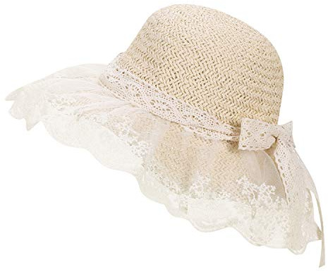 XINCHIA Barn flickor sommar halmhatt flickor solskydd visir hattar keps stort brätte strandhatt småbarn söt solhatt vikbar spets sommarmössa andningsbar hink hatt för flickor 2–4 år