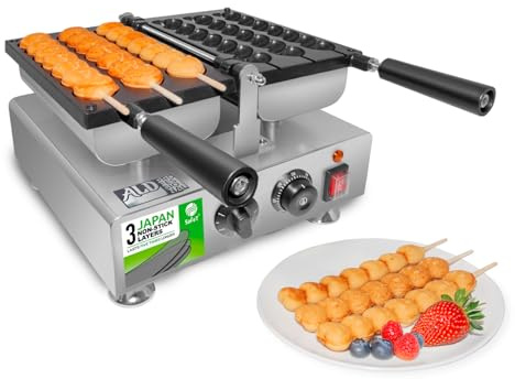 ALDKitchen Waffle Stick Maker | Stick Waffle Iron | Nonstick Coating | 110V (3 Heart-Shaped)