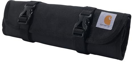 Carhartt 18 Pocket Utility Roll, Durable Water-Resistant Tool Organization Roll Bag, Essential Tool Roll (Black)