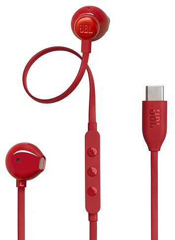 JBL Tune 305 C Kopfhörer – Kabelgebundene In-Ear-Kopfhörer mit JBL Pure Bass Sound, Mikrofon und USB-C-Anschluss – Rot