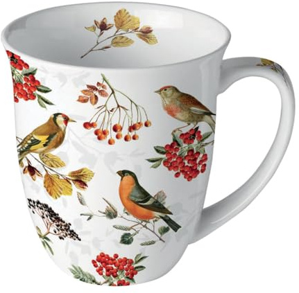 Ambiente Becher Porzellan Vogel - Vögel, Tiere/Planzen Kollektion, Tasse - Tee/Kaffee Mug ca. 0,4 l