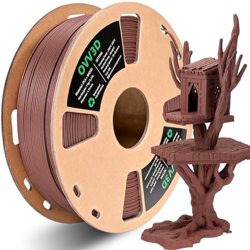 OVV3D Holz-PLA-Filament, 1,75 mm, Kirschholz-Filament, 3D-Drucker-Filament, Holz-Filament fügt mehr als 30 % echte Holzfaser hinzu, matt mattiertes 3D-Filament, 1,75 PLA-Filament, Holz