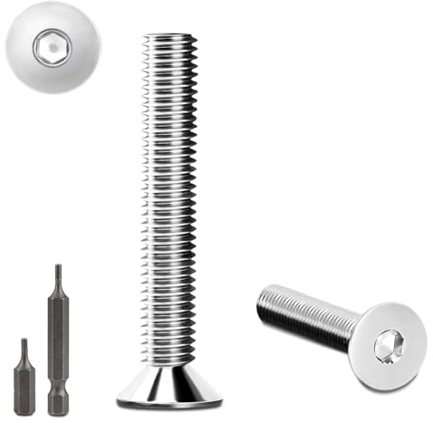150 Stk senkkopfschrauben edelstahl M3X12mm Innensechskant M3 edelstahlschrauben Senkkopf Schrauben mit 2 Stk Sechskant Schrauberkopf Steckdose Gewindeschrauben Senkschraube DIN 7991/ISO 10642(Silber)