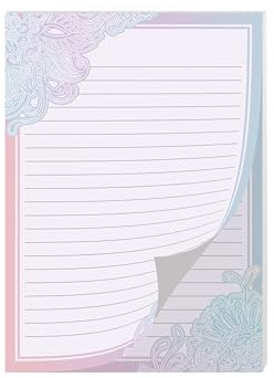 Briefpapier Design Motiv Ornament Farbverlauf rosa blau pastell Briefblock für Mädchen Kinder und Erwachsene Geschenk (Block A4 mit 25 Blätter)