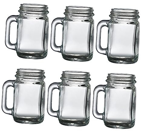 FUNOMOCYA Bicchieri Per Liquori e Bicchierini in Vetro, Set Da 6 Pezzi Da 40 Ml, Design Vintage Manico, Adatti Per Cocktail, Vino e Whisky, Per Feste e Convivialità