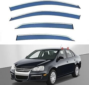 GuGuoZZ Windabweiser Regenabweiser für Vw Sprint MK5-A5 2006-2011 Luftabweiser Seitenscheiben Regenschutz Regenabweise Rumplex Windabweiser