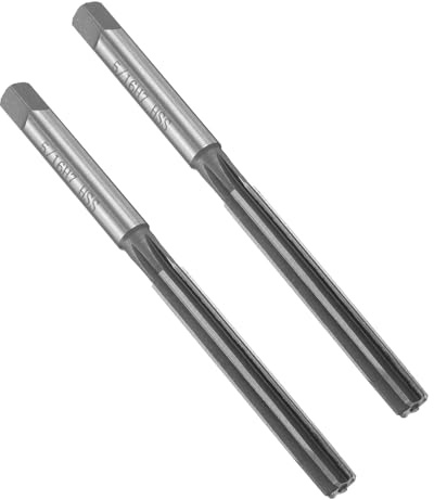 sourcing map Chucking Reamer 5/16 H7 High Speed Steel Lathe Machine Reamer 6 Straight Flutes Straight Shank Milling Cutter Tool for Metal Wood Hole Reaming 2 Pcs