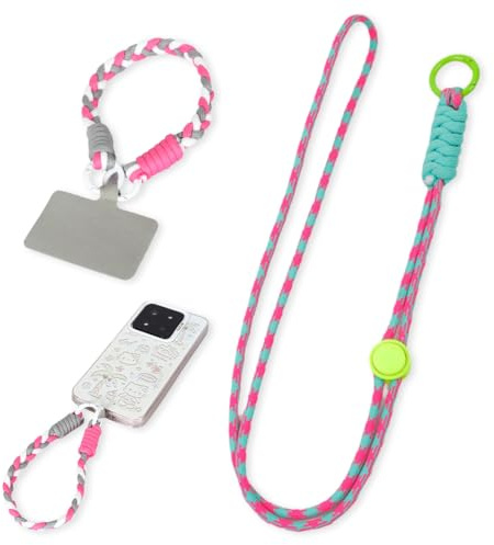 2 Peizas Cuerda Para Movil Universales, Cadena con Hebilla Cuerda para Movil, Colgante Movil, Colgante Movil Cuello con Lengüetas de Sujeción, Compatible con Casi Todos Los Modelos de Teléfono (H)