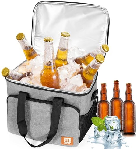 Kühltasche groß 27L | GLANXY Picknicktasche Gross Faltbar, Eistasche, Lunchtasche | Thermotasche | Kühlbox | Warmhaltetasche | Camping/BBQ/Büro/Picknick/Arbeit | Wasserdicht & Auslaufsicher