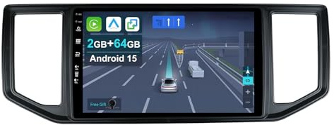 CADLEY 10.1” [2+64G] Android 15 Bilradio för VW Amarok Crafter Van Man 2016-2021 med Trådlös Carplay Android Auto Wifi GPS Navi Bluetooth 5.0 FM MirrorLink-Ingår backkamera
