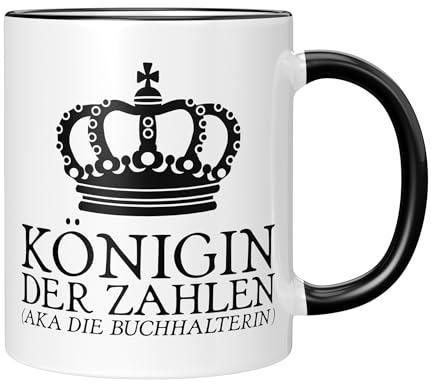 CupHaven® Buchhalter Tasse Königin der Zahlen Buchhalterin Buchführung Buchhaltung Kaffeetasse Kaffeebecher Becher Geschenk Geschenkidee
