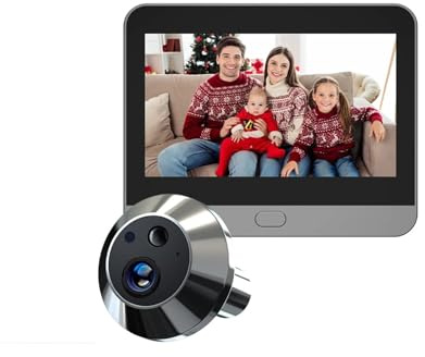 VEKELETE Spioncino Digitale Mini Smart da 3 MP con Telecamera da Porta, WiFi a 2,4 GHz, Visione Notturna a infrarossi, rilevamento del Movimento PIR, visore Digitale(Door Camera 128G)