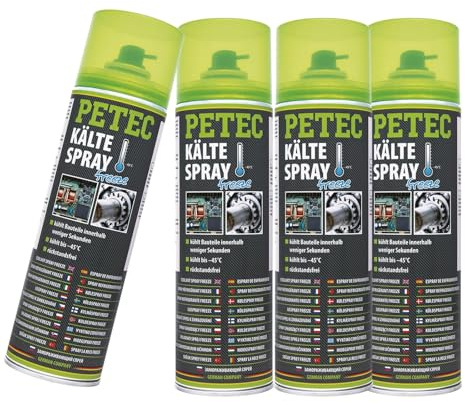 BandelOne enthält 4x 400ml PETEC Freeze Kältespray Kaltreiniger Eisspray Vereisungsspray