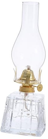 Toyvian Lámpara Rústica de Queroseno Vintage de Transparente Lámpara de Aceite Cuadrada Resistente al Viento para Decoración Interior y Exterior Portátil y Artesanal para Iluminación de