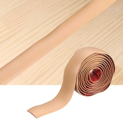 QUARKZMAN Fußleistenübergänge 2m x 4cm(LxB) Selbstklebende Vinyl-Bodenkantenleiste PVC-Boden Flache Übergangsleiste Abdeckleisten Für Bodenfugen Hellbraun