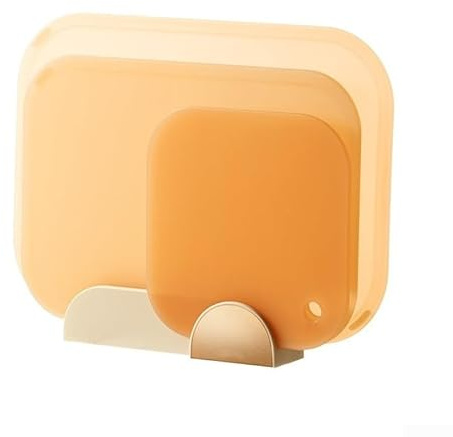 Set di 3 taglieri in plastica con supporto antiscivolo, verde e arancione, taglieri da cucina in 3 misure per carne, pesce, frutta, verdura, pane e formaggio (arancione)