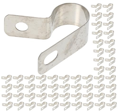 UTHCLO 200 Pezzi Morsetti di Tipo R in Metallo per Cavi – Clip di Fissaggio Heavy Duty per Organizzazione Cavi Elettrici – Elementi di Fissaggio Resistenti per Cablaggio Domestico