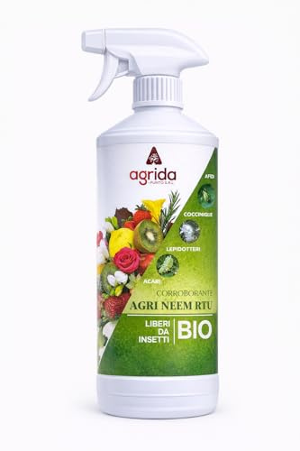 AGRI NEEM RTU 1 LT – Olio di Neem Professionale Pronto all’Uso – Contro Afidi, Cocciniglie, Moscerini e Parassiti – Protezione Naturale e BIO per Piante Forti e Rigogliose
