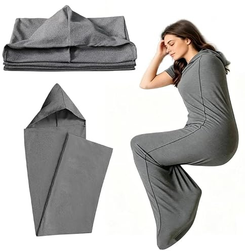 JOAASU 360 Wrap Wearable Blanket Sleep Pod, Soft Stretch Sensory Compression Sleep Sack for Adults, Hug Pressure Therapy, Breathable Portable Sleeping Bag for Lounging, Office Naps & Travel, 185x50cm