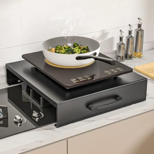 Stove Top Cover Plate with Handle, Heavy Duty Metal Gas Range Burner Cover