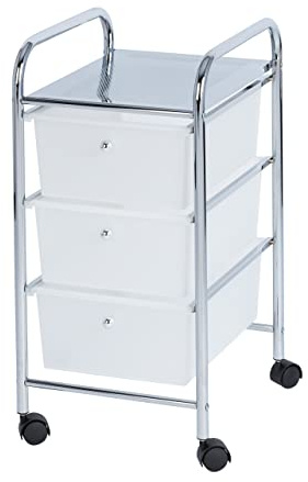 Wenko Cajonera Messina 3 cajones - 3 cajones, Acero, 33 x 65.5 x 39 cm, Cromo